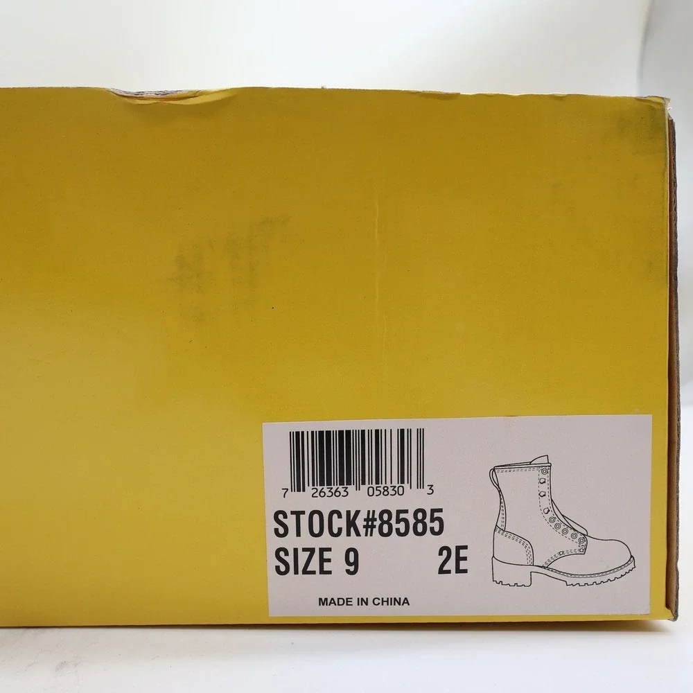 Carolina Logger Boots Mens 9 2E Brown Leather Steel Toe Work Boots NWT 8585